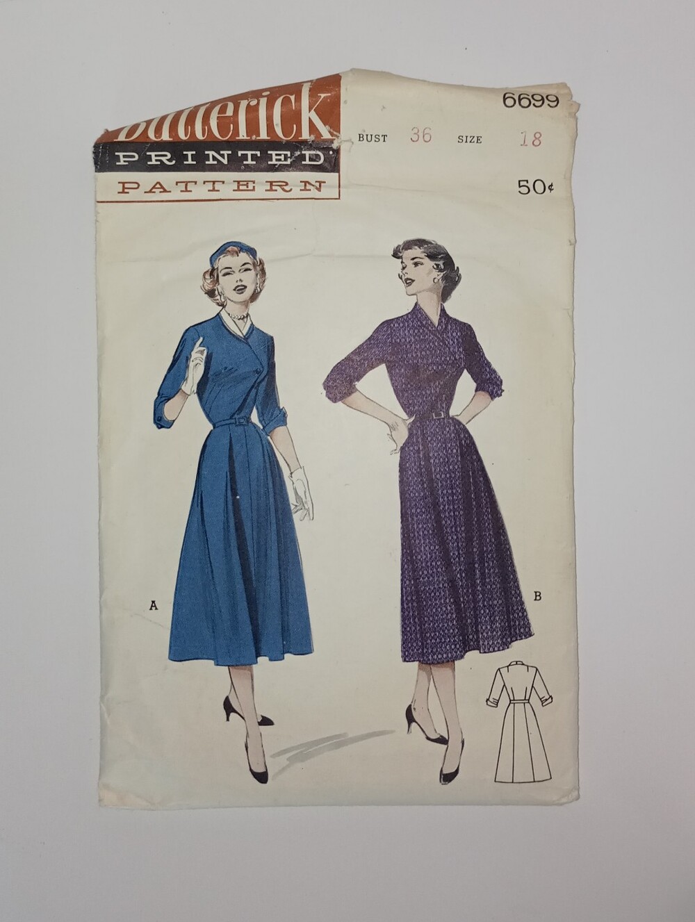Butterick #6699 Sewing Pattern Fitter Dress Bust 36 Size 18